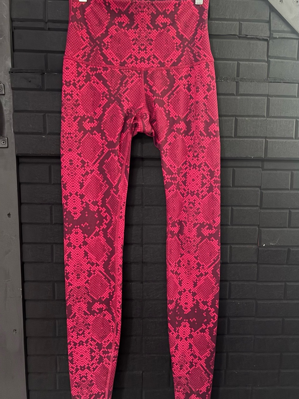 Lululemon High-Waisted Pink Snake Print Leggings